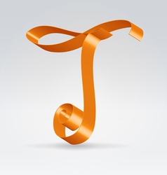 Silk ribbon letter abc vector image