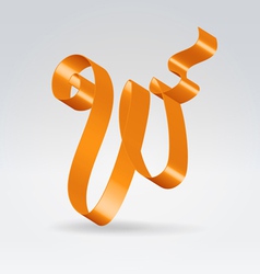 Silk ribbon letter abc vector image