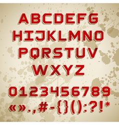 Grunge font vector image