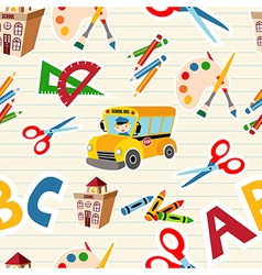 School stationery supplies pattern vector image