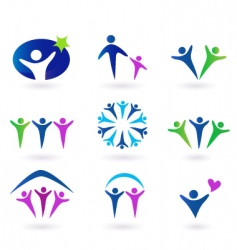 Community network and social icons vector image