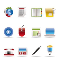 Business and office tools icons vector image