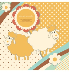 Vintage baby sheep vector image