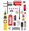 London city street icon set vector image