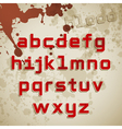 Grunge font lowercase characters vector image