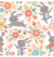 Spring rabbits pattern vector image