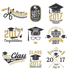Class of 2017 badge vector image