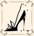 Vintage womans shoe vector image