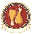 Chicken drumstickVintage meat label on old vector image