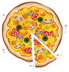 Italian pizza with a slice vector image