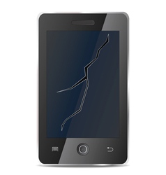 Damaged mobile phone vector image