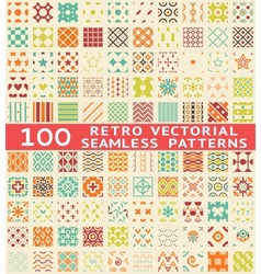 Retro different seamless patterns with swatch vector image
