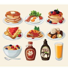 Classic breakfast cartoon set Classic breakfast cartoon set vector image