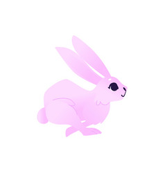 Cartoon pink rabbit hare animal Royalty Free Vector Image
