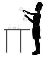 Laboratory assistant silhouette vector image