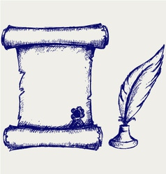 Parchment scroll vector image