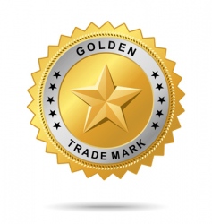 Golden trade mark label vector image