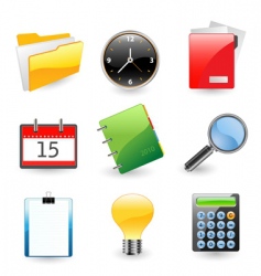 Office icon set vector image
