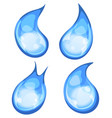 cartoon water and drops icons set vector image