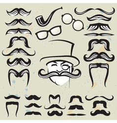 Set of mustaches vector image