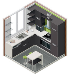 Isometric kitchen icon vector image