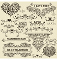 Vintage Valentines detailed design vector image