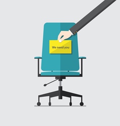 Business chair with we need you message vector image