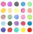 Set of colorful watercolor hand painted circle vector image