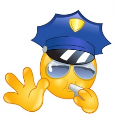 Policeman emoticon vector image