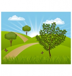 Summer landscape vector image