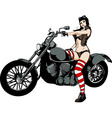Sexy girl on motorcycle vector image