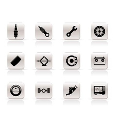 Realistic car parts and services icons vector image