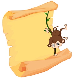 A monkey and a paper sheet vector image