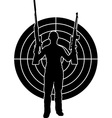 Man and target stencil vector image