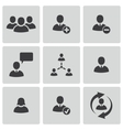 Black office people icons set Black office people icons set vector image