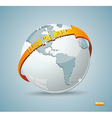 Globe design with around the world arrow vector image