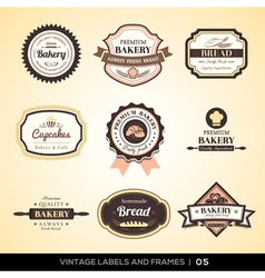 Vintage bakery logo labels and frames vector image