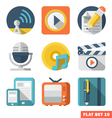 Media and Communication Flat icons vector image