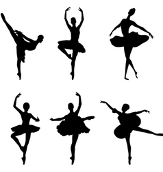 Ballet dancer silhouettes vector image