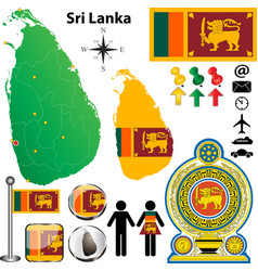 Sri Lanka map vector image