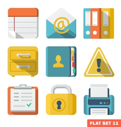 OfficeFlat icons vector image