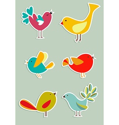 Social media birds set vector image