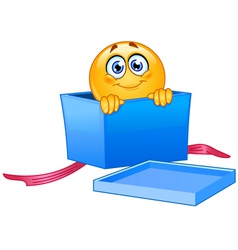 Gift emoticon vector image