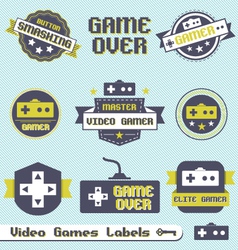 Video Games Labels and Icons vector image