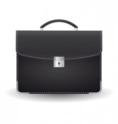 Black briefcase vector image