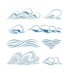 Sea waves icons vector image