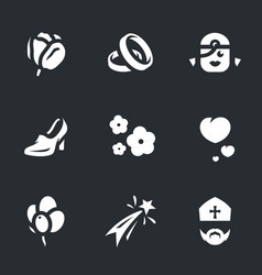 set of marriage icons vector image