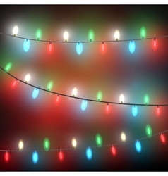 Colorful garlands at black strings vector image