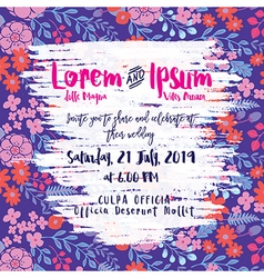 Vintage wedding invitation card floral background Vector Image