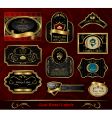 Set black gold framed label vector image